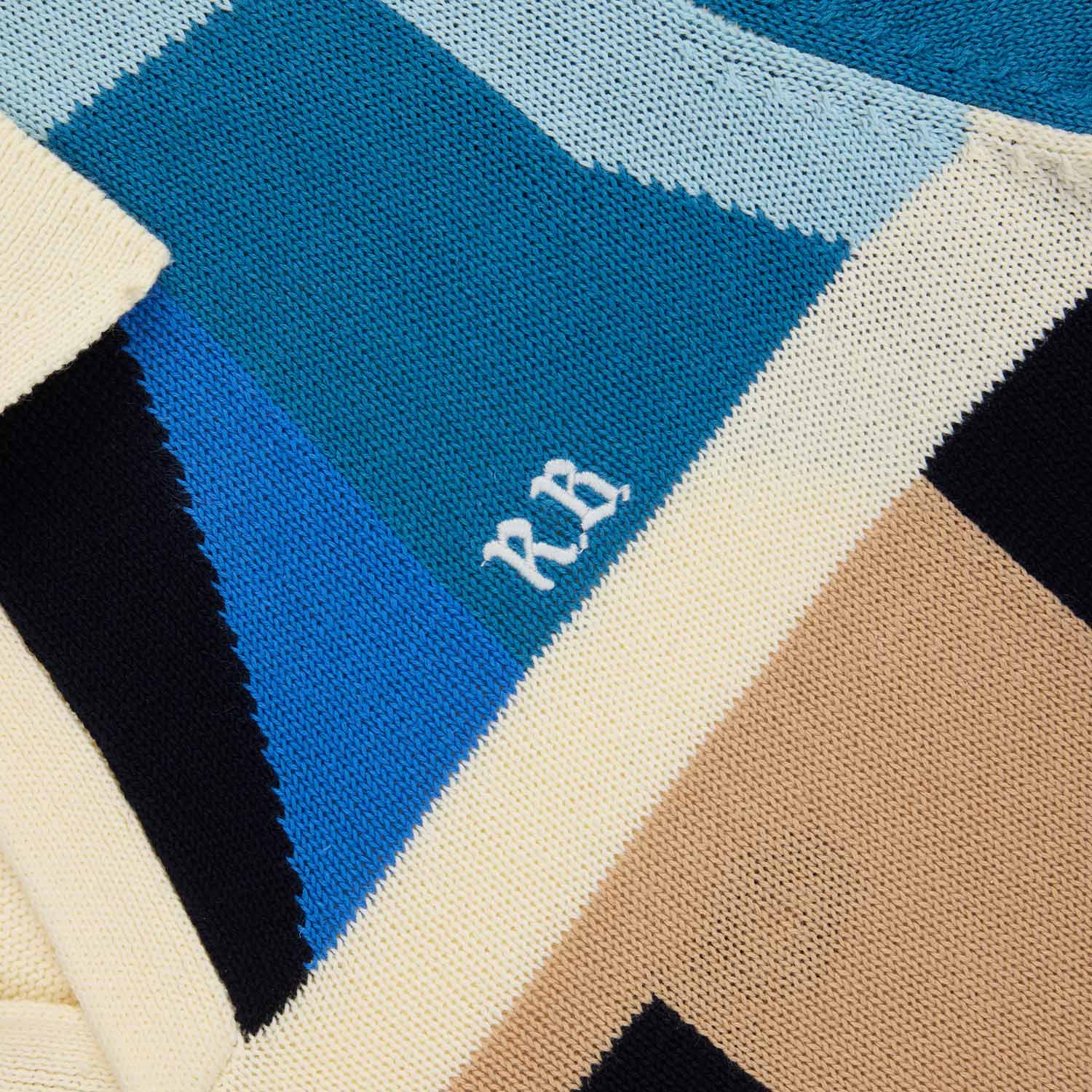 Men's Pickleball Sweater Blue Brown Multicolor - Image 6